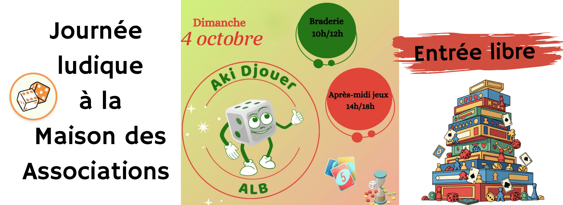 Annonce braderie de jeux de société + après-midi jeux 04-10-26